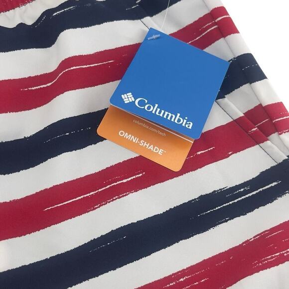 Columbia Summertide Stretch™ Printed Shorts Red White Blue Stripes Men Size 2X - Picture 3 of 9